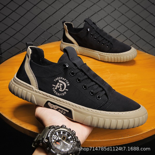 Casual Walking Flats Slip-on Man Vulacnized ShoesC...